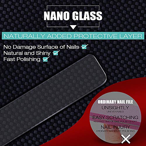 Glass Nail Shiner - 2PC Upgrade Nano Nail Buffers Glass Nail File Crystal Shi...