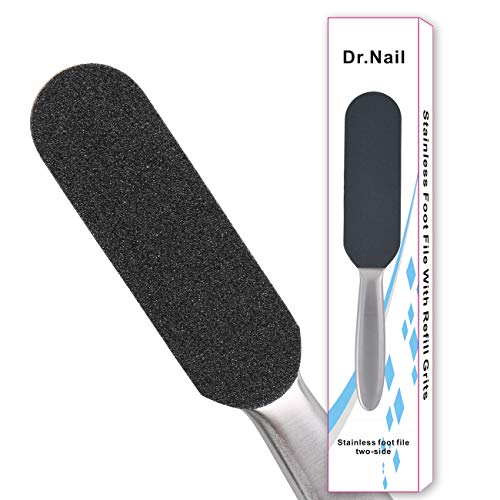 Dr.nail Stainless Steel Foot Scrubber Callus Remover for Feet,Double Sided Fo...