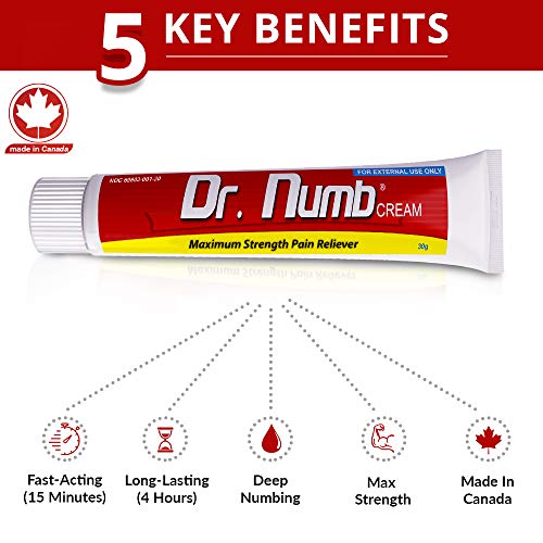 Dr. Numb 5% Lidocaine Topical Anesthetic Numbing Cream for Pain Relief, Maxim...