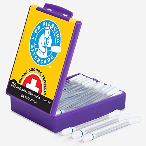 Dr. Piercing Aftercare - 36 Medicated Swabs Treat Ear, Nose, Belly, and Body ...