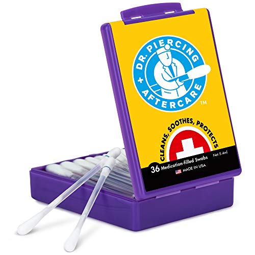 Dr. Piercing Aftercare - 36 Medicated Swabs Treat Ear, Nose, Belly, and Body ...