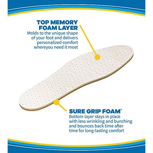 Dr. Scholl’s Comfort Double Air-Pillo Insoles, Men’s Size 7-13, Women’s Size ...