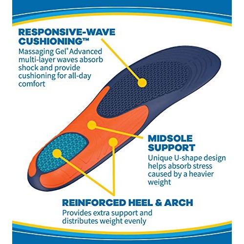 Dr. Scholl’s Extra Support Insoles Superior Shock Absorption and Reinforced A...