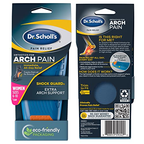 Dr. Scholl's ARCH Pain Relief Orthotics, Insoles for Women (6-10), 1 Pair Sho...