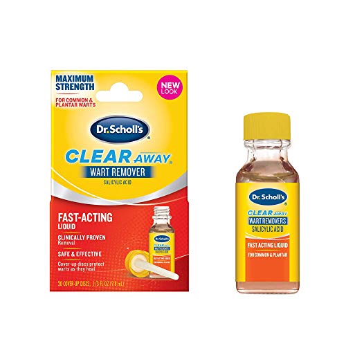 Dr. Scholl's Liquid Wart Remover (.33 oz) with 20 Cover Up Discs, Safe for Ch...