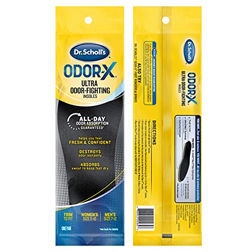 Dr. Scholl's Odor X Odor Fighting Insoles With Activated Charcoal, (1 Pair, P...