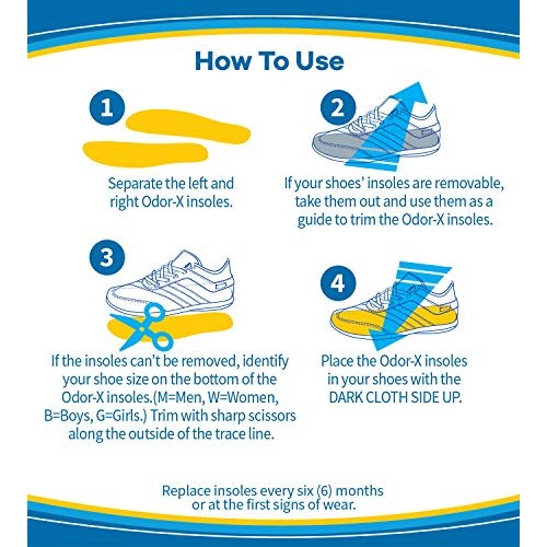 Dr. Scholl's Odor X Odor Fighting Insoles With Activated Charcoal, (1 Pair, P...