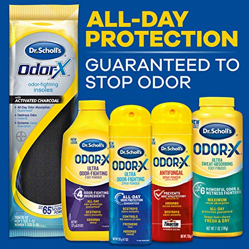 Dr. Scholl's Odor X Odor Fighting Insoles With Activated Charcoal, (1 Pair, P...