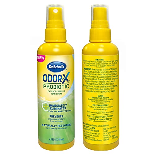 Dr. Scholl's Probiotic Foot Spray 4oz Immediately Eliminates and Prevents Odo...