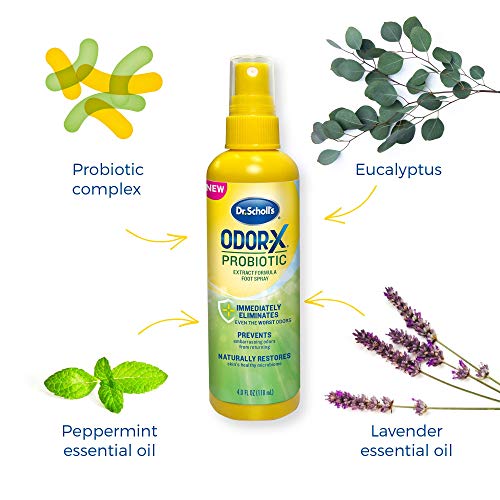 Dr. Scholl's Probiotic Foot Spray 4oz Immediately Eliminates and Prevents Odo...