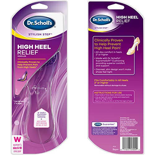 Dr. Scholl's Stylish Step High Heel Relief Insoles Size 6 - 10, Purple, 1 Pair