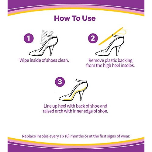 Dr. Scholl's Stylish Step High Heel Relief Insoles Size 6 - 10, Purple, 1 Pair