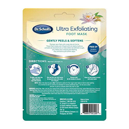 Dr. Scholl's Ultra Exfoliating Foot Peel Mask 3 Pack , Gently Peels and Softe...
