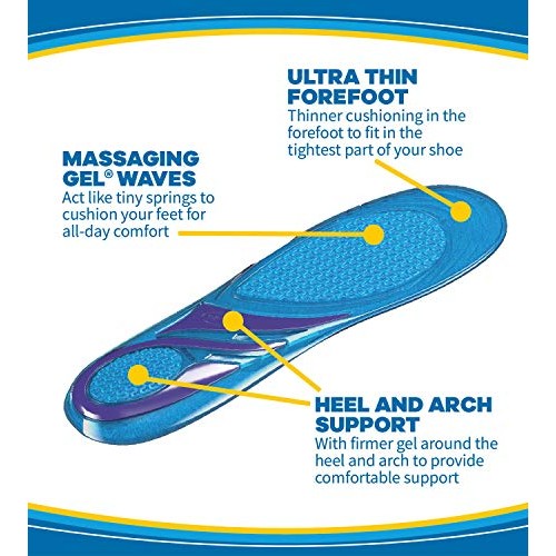 Dr. Scholl's ULTRA THIN Insoles // Massaging Gel Insoles 30% Thinner in the T...