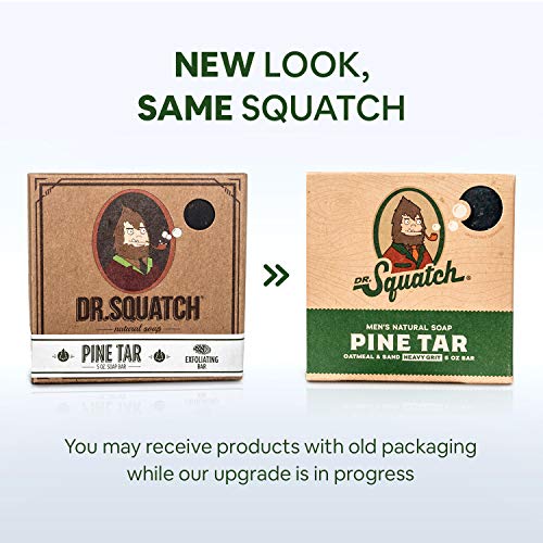 Dr. Squatch All Natural Bar Soap for Men, 3 Bar Variety Pack, Pine Tar, Cedar...