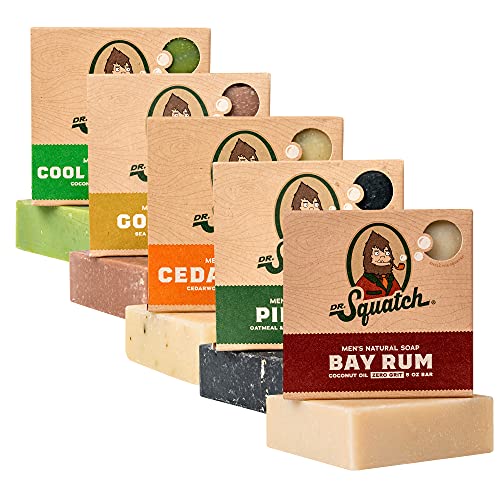 Dr. Squatch All Natural Bar Soap for Men, 5 Bar Variety Pack - Aloe, Cedar Ci...