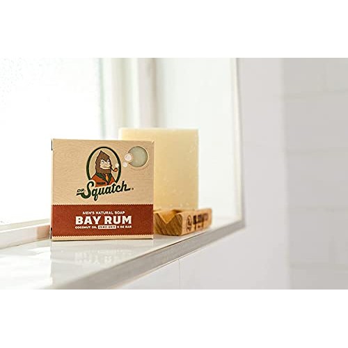 Dr. Squatch All Natural Bar Soap for Men with Zero Grit, Bay Rum