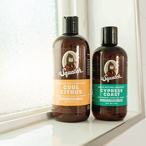 Dr. Squatch Citrus & Cypress Men's Shampoo + Conditioner Hair Bundle - Keeps ...