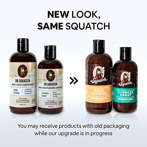 Dr. Squatch Citrus & Cypress Men's Shampoo + Conditioner Hair Bundle - Keeps ...