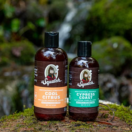 Dr. Squatch Citrus & Cypress Men's Shampoo + Conditioner Hair Bundle - Keeps ...