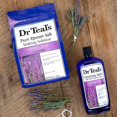 Dr Teal’s Foaming Bath with Pure Epsom Salt, Soothe & Sleep with Lavender, 34...