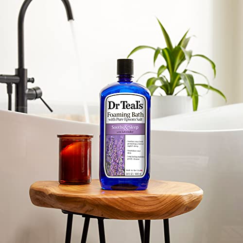 Dr Teal’s Foaming Bath with Pure Epsom Salt, Soothe & Sleep with Lavender, 34...
