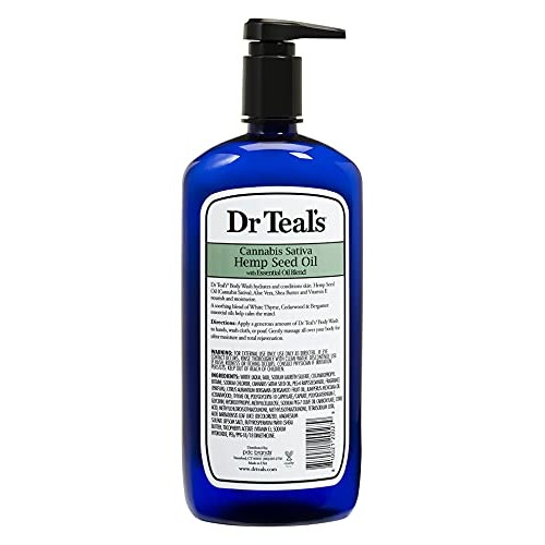 Dr Teal's Body Wash with Pure Epsom Salt, Cannabis Sativa Hemp Seed Oil, 24 f...