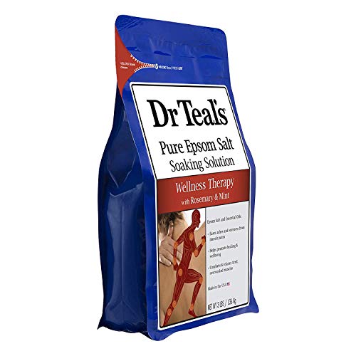 Dr Teal's Epsom Salt 4-pack (12 lbs Total) Wellness Therapy with Rosemary and...
