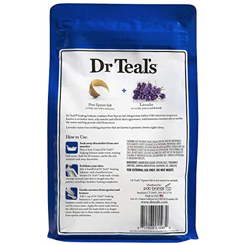 Dr Teal's Epsom Salt Bath Soaking Solution, Eucalyptus and Lavender, 2 Count,...