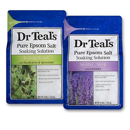 Dr Teal's Epsom Salt Bath Soaking Solution, Eucalyptus and Lavender, 2 Count,...