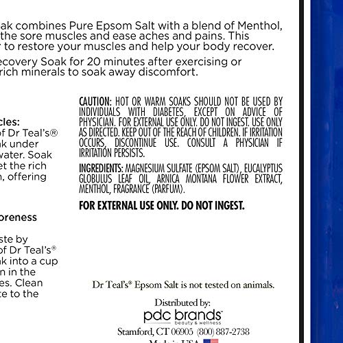 Dr. Teal's Epsom Salt - Muscle Recovery Soak - Whole Body Relief with Arnica,...