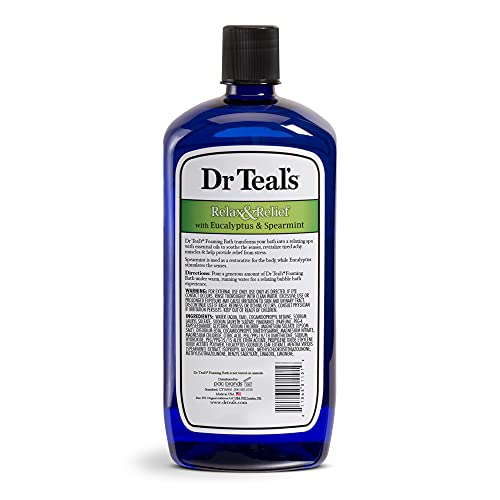 Dr. Teal's Foaming Bath (Epsom Salt), Eucalyptus Spearmint, 34 Fluid Ounce