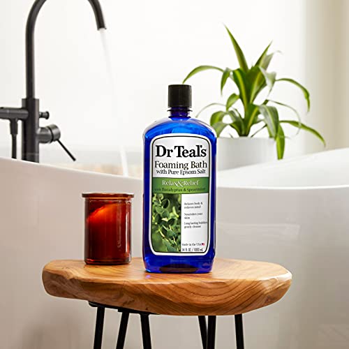 Dr. Teal's Foaming Bath (Epsom Salt), Eucalyptus Spearmint, 34 Fluid Ounce