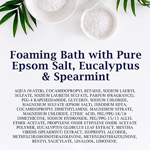 Dr. Teal's Foaming Bath (Epsom Salt), Eucalyptus Spearmint, 34 Fluid Ounce