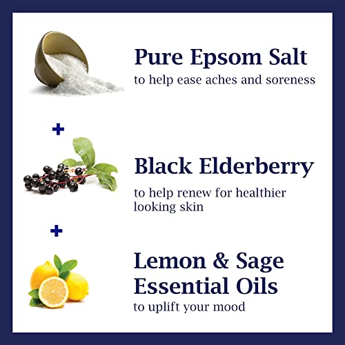 Dr Teal's Pure Epsom Salt Soak, Black Elderberry with Vitamin D, 3 lbs