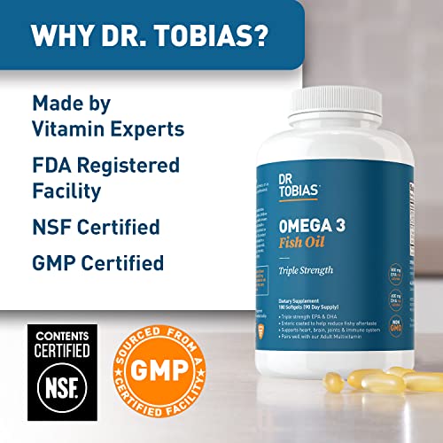 Dr. Tobias Omega 3 Fish Oil – Triple Strength Dietary Nutritional Supplement ...