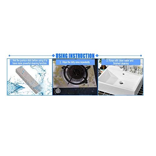 Dr.WOW 6 Pack Pumice Sticks for Cleaning, Pumice Scouring Pad，Grey Pumice St...