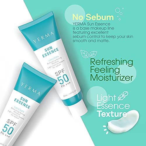 YERMA Face Sunscreen Primer Essence SPF50+/PA+++ 1.7oz - Light Essence Sun Cr...
