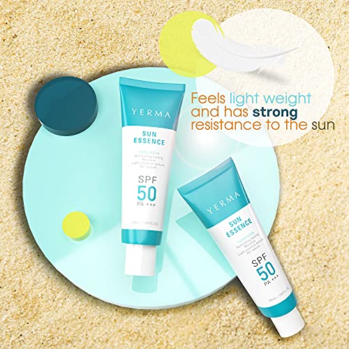 YERMA Face Sunscreen Primer Essence SPF50+/PA+++ 1.7oz - Light Essence Sun Cr...