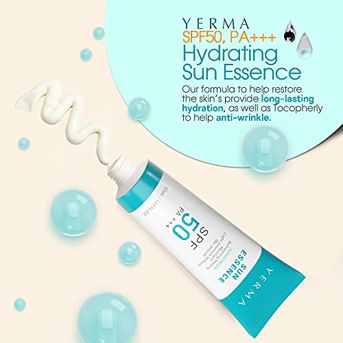 YERMA Face Sunscreen Primer Essence SPF50+/PA+++ 1.7oz - Light Essence Sun Cr...