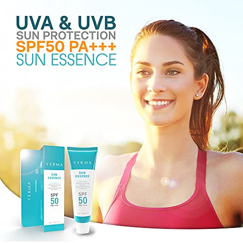 YERMA Face Sunscreen Primer Essence SPF50+/PA+++ 1.7oz - Light Essence Sun Cr...
