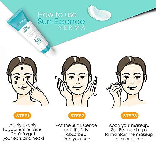 YERMA Face Sunscreen Primer Essence SPF50+/PA+++ 1.7oz - Light Essence Sun Cr...