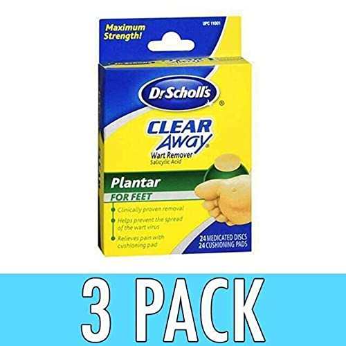 Dr Scholl's Clear Away Wart Remover Medicated Discs & Cushioning Pads for Fee...