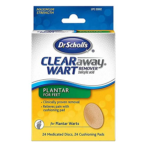 Dr Scholl's Clear Away Wart Remover Medicated Discs & Cushioning Pads for Fee...