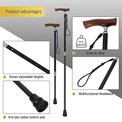 DRAGON CARBON Walking Cane/100% Carbon Fiber Portable Retractable Walking Sti...