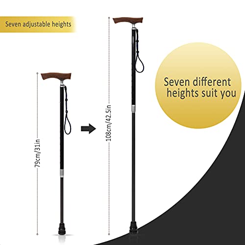 DRAGON CARBON Walking Cane/100% Carbon Fiber Portable Retractable Walking Sti...