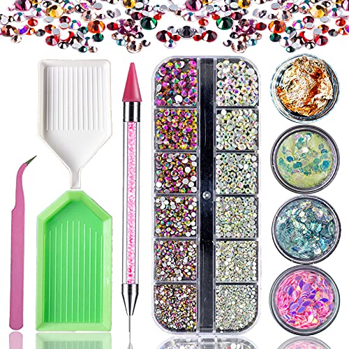 Nail Gems, 1234pcs Nail Rhinestones and Nail Art Kit,Rhinestones and Nail Art...
