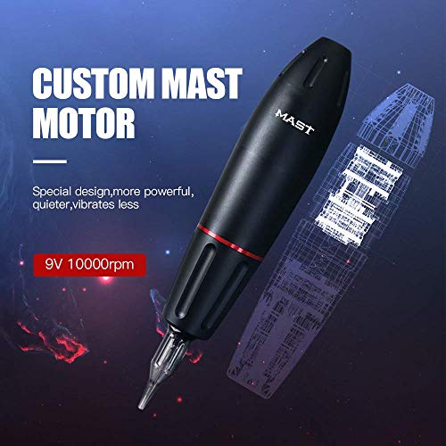 Dragonhawk Mast Pen Rotary Tattoo Machine Power Supply 20Pcs Wjx Cartridges N...