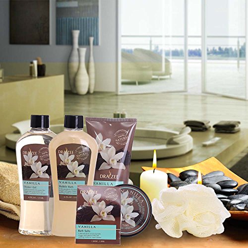 Spa Basket for Women w/Refreshing “Seductive Vanilla” Fragrance by Draizee- #...