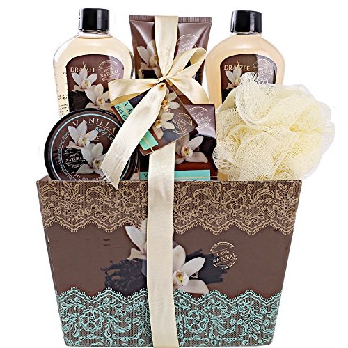 Spa Basket for Women w/Refreshing “Seductive Vanilla” Fragrance by Draizee- #...